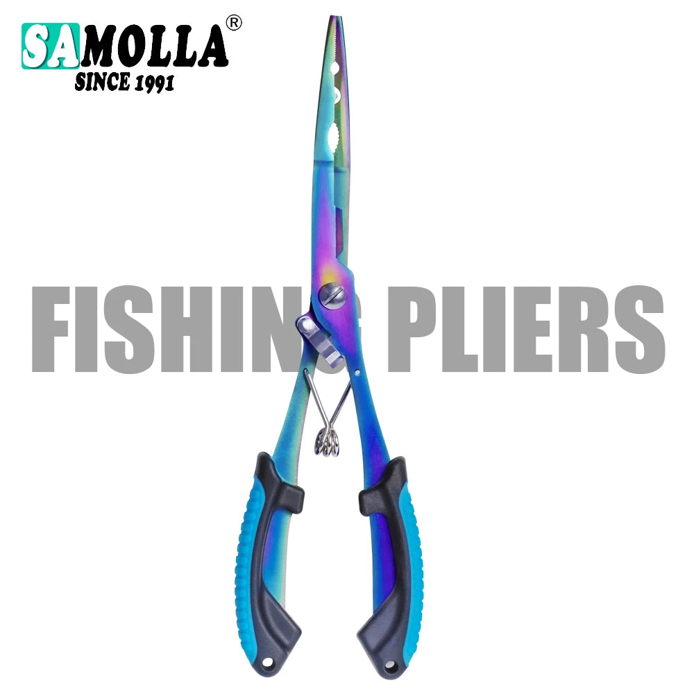 Lengthening Multifunctional Fishing Pliers 420 Stainless Steel Tackle Gear Scissors Hooks Remover Sea Outdoor Tools Line Cutter Leedoar