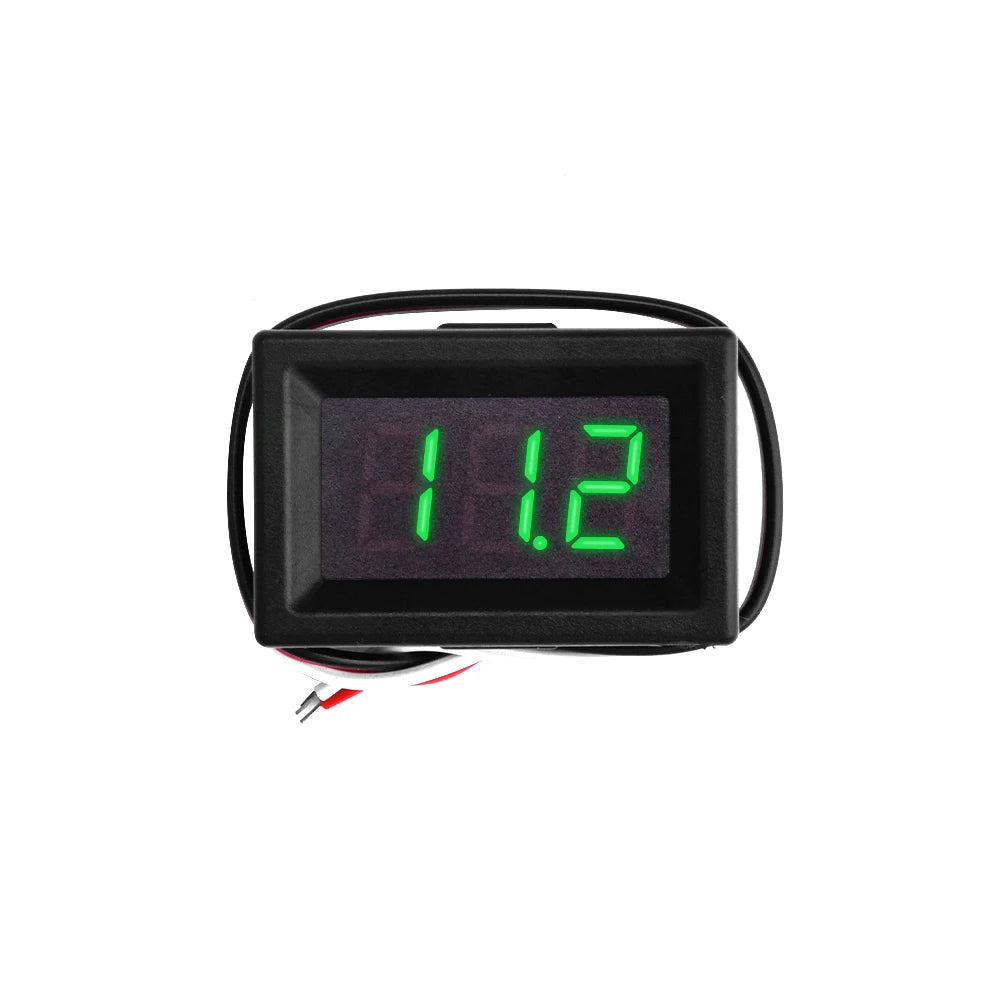 Mini 0.36 inch DC0-30V 3 bits Digital Red LED Display Panel Voltage Meter Voltmeter Tester 3 Cable for Car Motor Vehicle Tools Leedoar