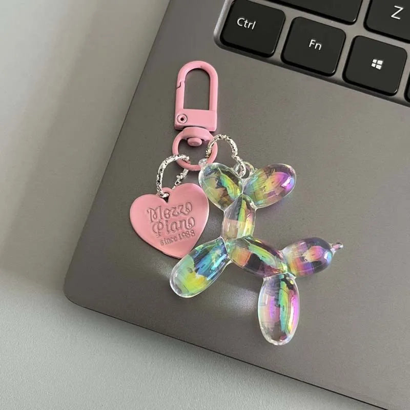 New Candy Color Balloon Dog Keychain for Girls Creative Balloon Dog Phone Chain Key Buckle Accessories Bag Pendant Toys Leedoar