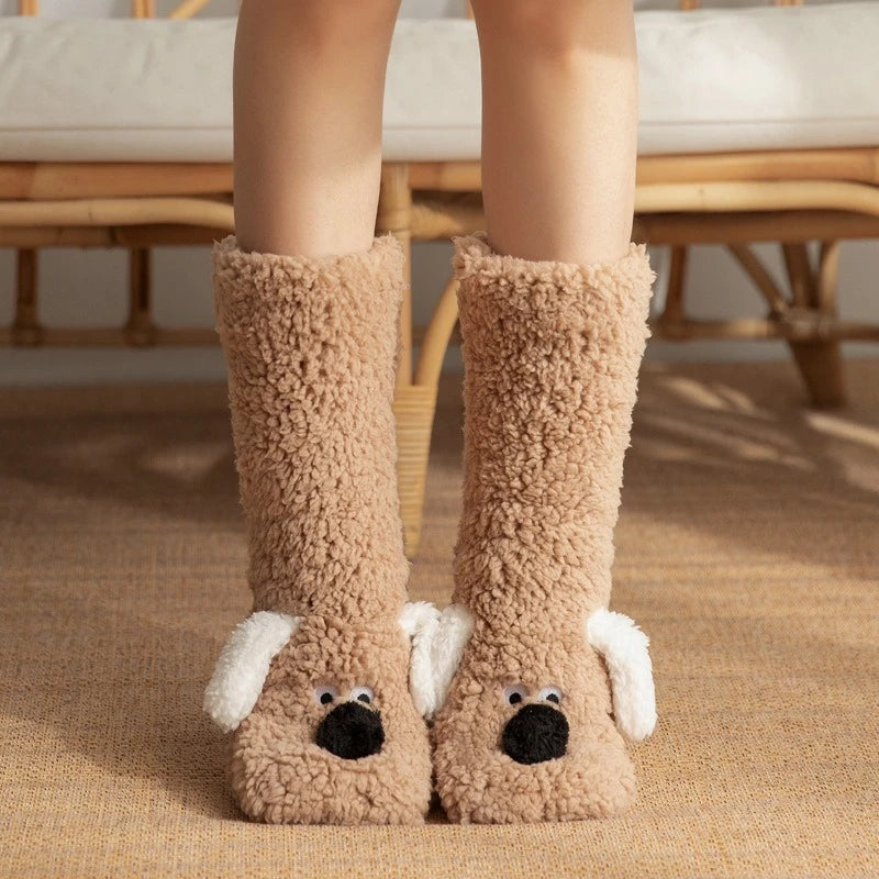 New Dog Snow Socks Floor Socks Cartoon Adult Sleep Socks WinterSocks Leg Covers Carpet Slippers Socks Couple Socks Christmas Gif