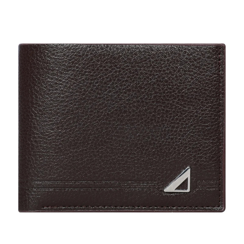 New Men's Wallet Credit Card Holder Zipper Coin Purse High-Quality Lychee Pattern Business Short Wallet For Men Leedoar