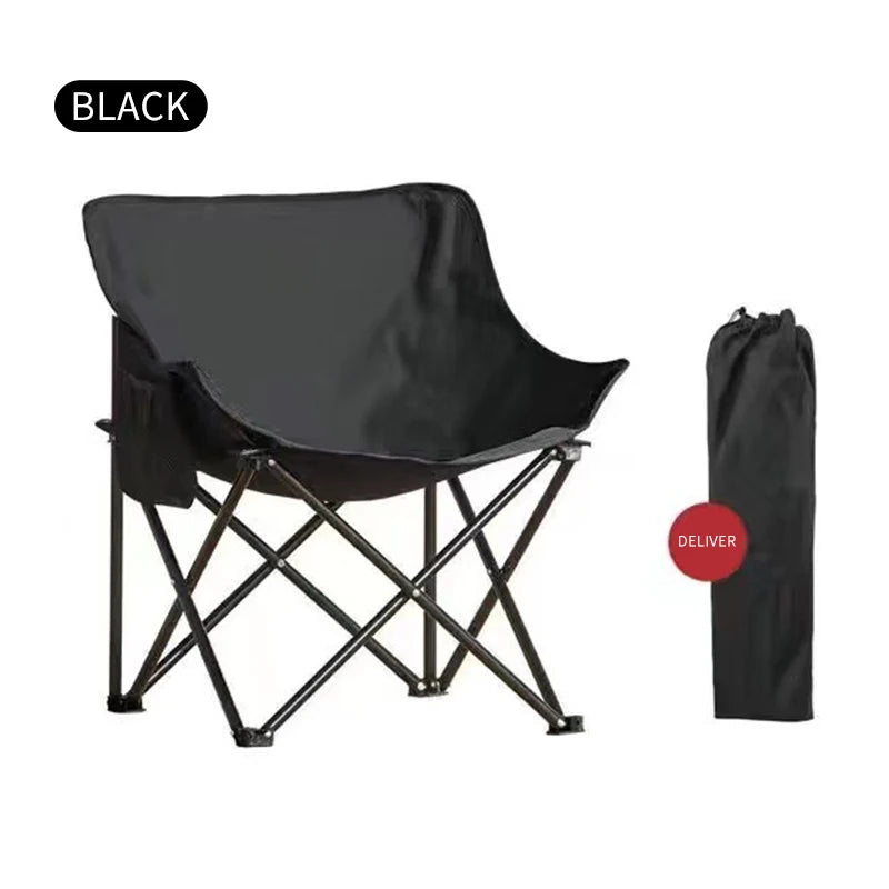 Outdoor Folding Chair Moon Chair Picnic Camping Car Chair Easy to Carry Easy to Use High Load Bearing Leedoar