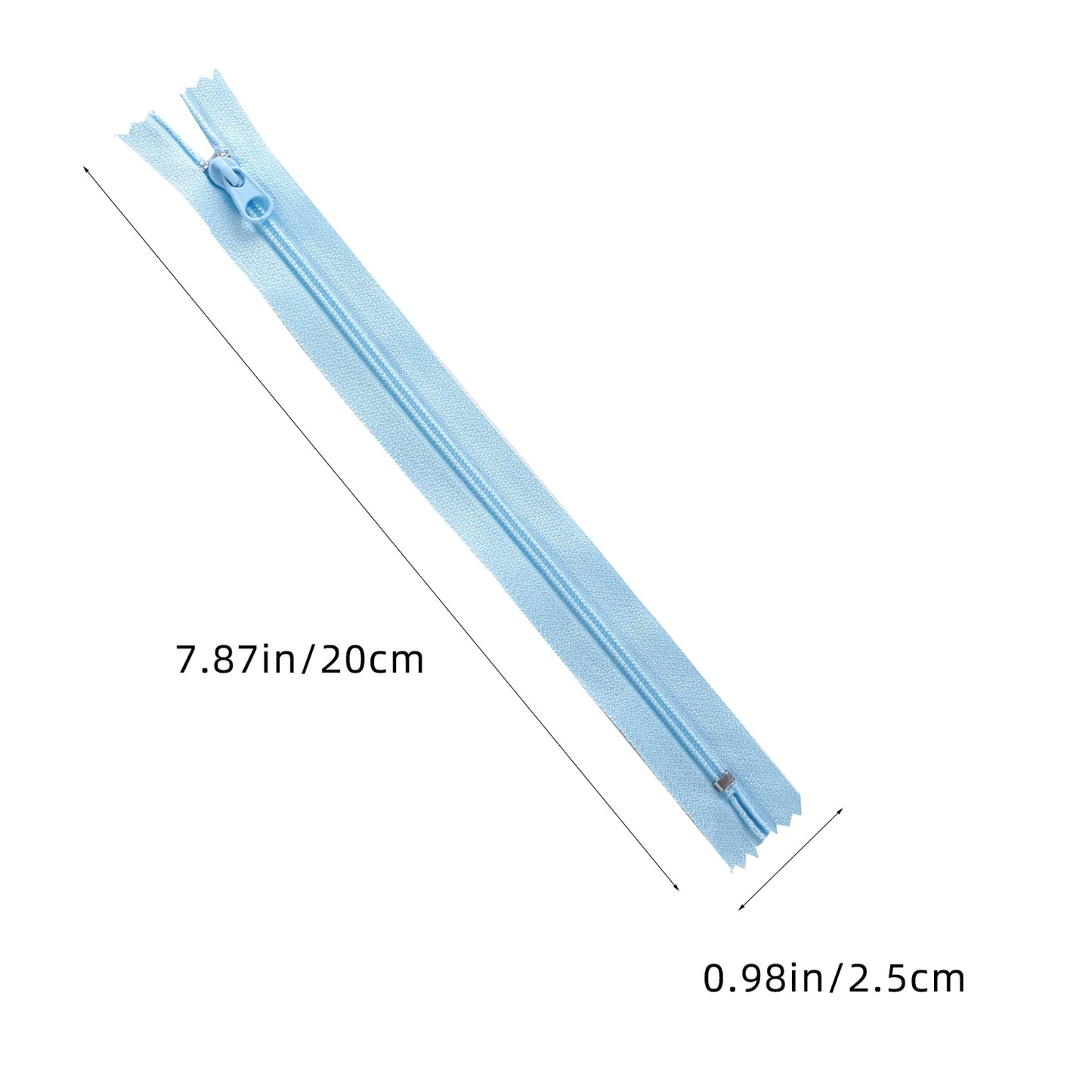 Pack of 10 Nylon Zippers Seam Fine Nylon Colourful Spool Zips Not Separable Sewing Zips 20 Cm for Clothing DIY Sewing Craft Leedoar