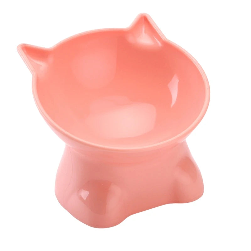 Pet Cat Dog Bowl High Foot Dog Bowl Neck Protector Cat Pet Food Water Bowl Anti-Overturning Binaural Washable Pet Feeding Bowl Leedoar
