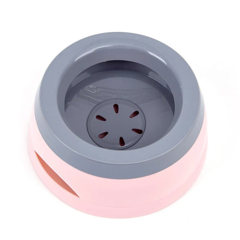Pet Dog Bowls Floating Not Wetting Mouth Cat Bowl No Spill Drinking Water Feeder Plastic Portable Dog Bowl Support Accessories Leedoar