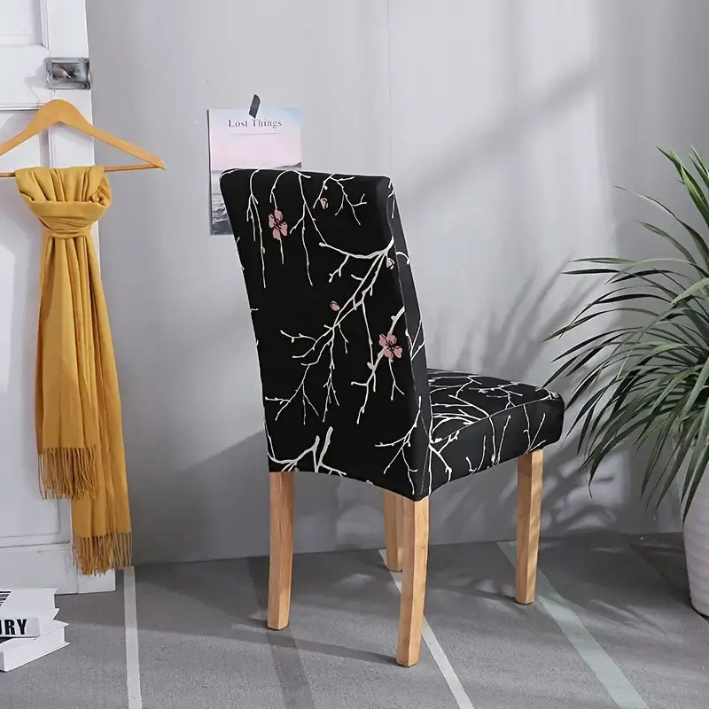 Printed Stretch Chair Cover Big Elastic Seat Chair Covers Office Chair Slipcovers Restaurant Banquet Hotel Home Decoration Leedoar
