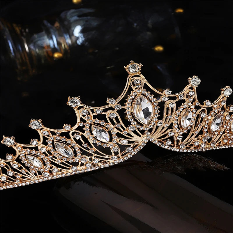 Queen Crowns for Women Pageant Crown with Combs Princess Crown for Girls Crystal Rhinestones Tiara Headband Tiara Comb Tiara Leedoar