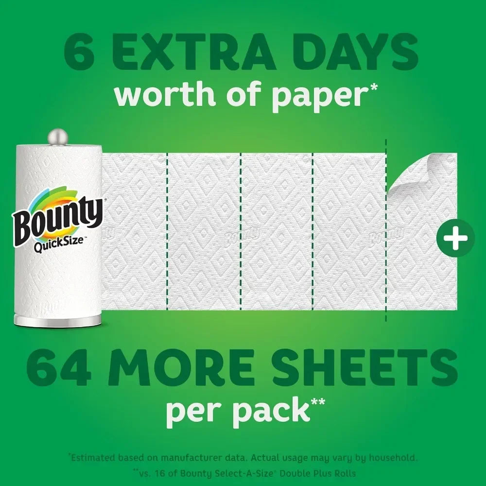 Quick-Size Paper Towels, White, 12 Family Rolls = 26 Regular Rolls