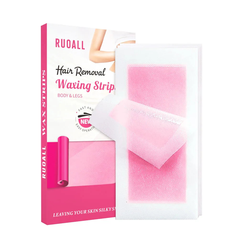 RUOALL Hair Removal Wax Strips 6pcs/40pcs Suitable for The Whole Body Four Flavor Types Hair Removal Wax Strip DoubleSided Leedoar