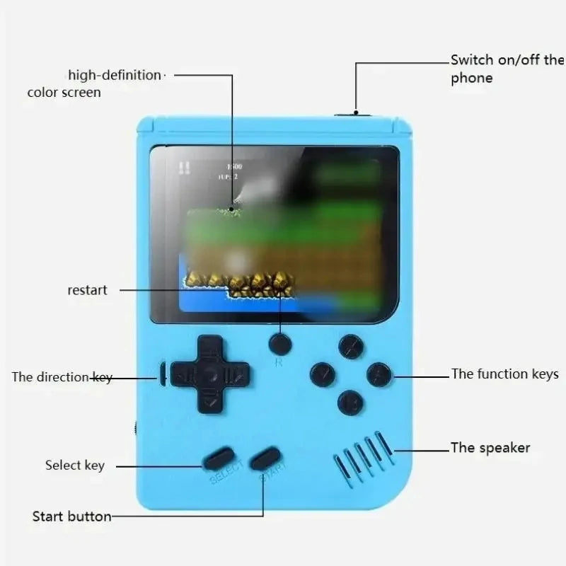 Retro Portable Mini Handheld Video Game Console 8 Bit 3.0 Inch Color LCD Kids Color Game Player Built in 500 Games Leedoar