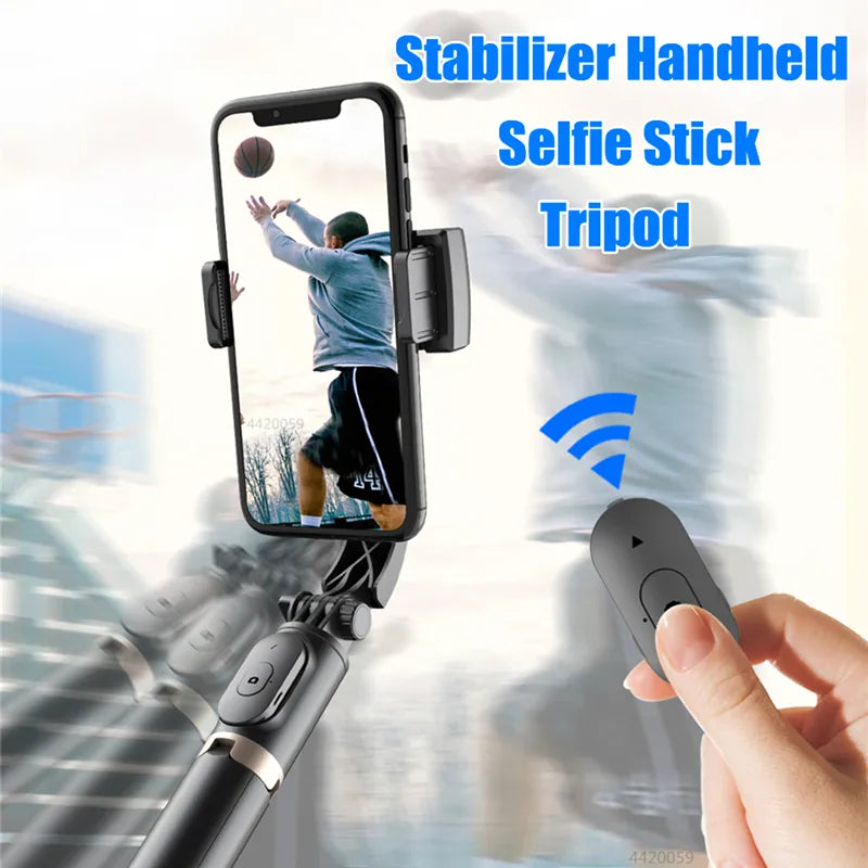 Roreta 2023 NEW Gimbal Stabilizer Selfie Stick Foldable Wireless Tripod with Bluetooth Shutter Monopod for IOS Android Leedoar
