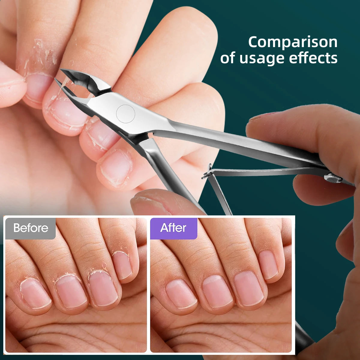 Russian Ieather Clippers Professional Nail Salon Tools Vietnam Craft Stainless Steel Double Fork Ieather Clippers High-end Nail Leedoar