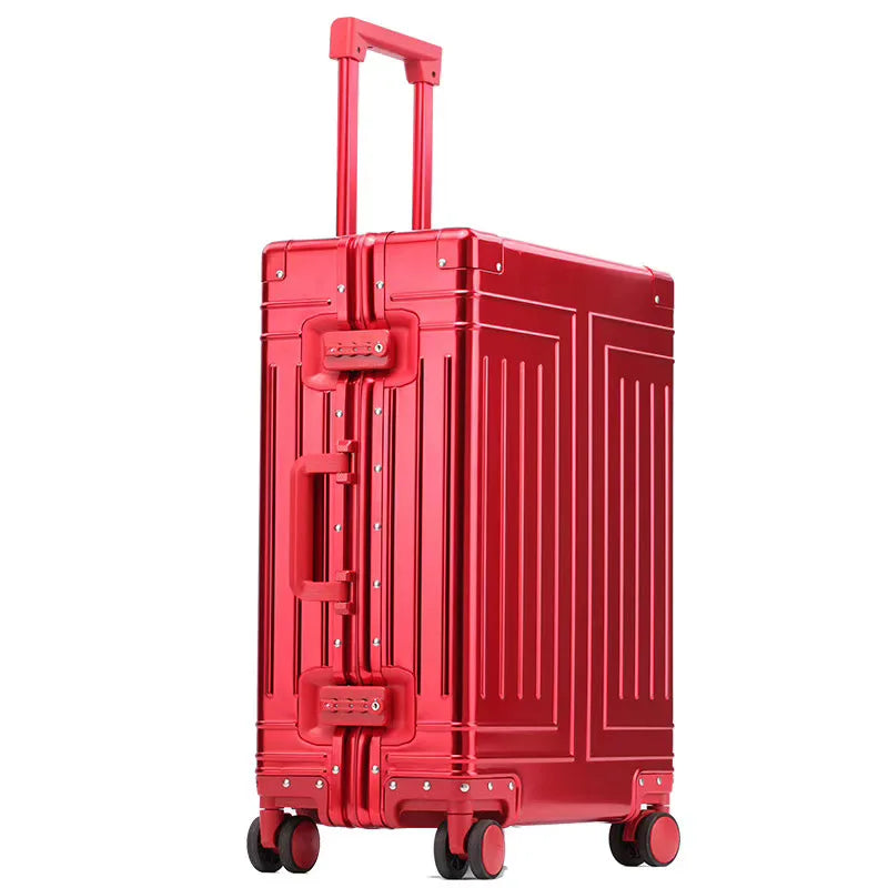 100% Aluminum-magnesium alloy Rolling Luggage Spinner 26 inch High capacity Suitcase Wheels 20 24 inch Cabin Trolley Suitcase Leedoar