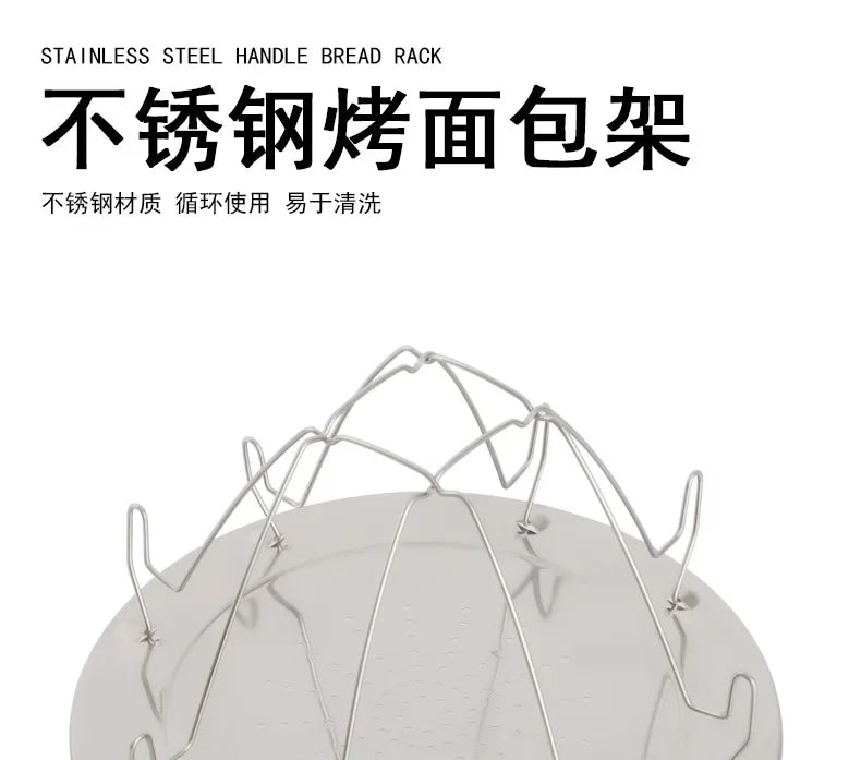 Stainless Steel Bread Rack Foldable Stainless Steel Simple Circular Bread Rack Baking Tray