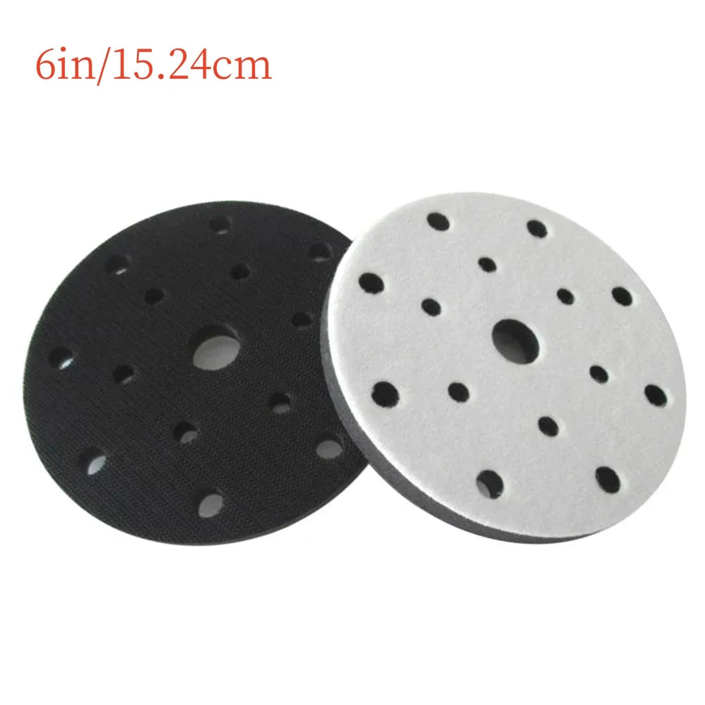 15 Holes Soft Sponge Interface Pad 6 Inch 150mm Sanding Pads Backing Disc Hook & Loop Sanding Discs For Polisher Leedoar