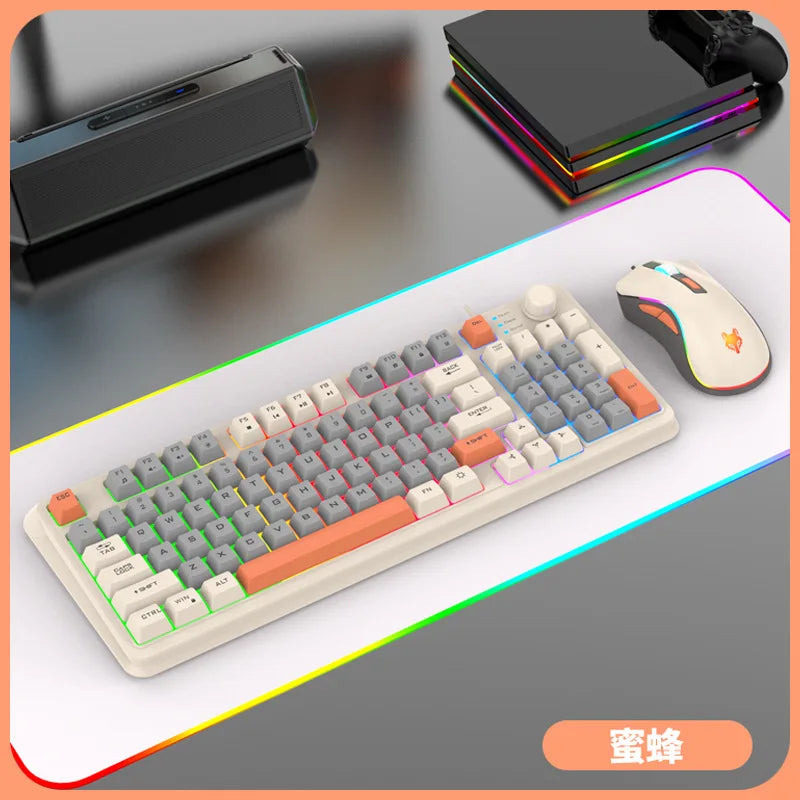 XUNFOX K82 Wired Keyboard Manipulator Feel Luminescent Electric Competition Game Desktop Computer Notebook Office Home Keyboard Leedoar
