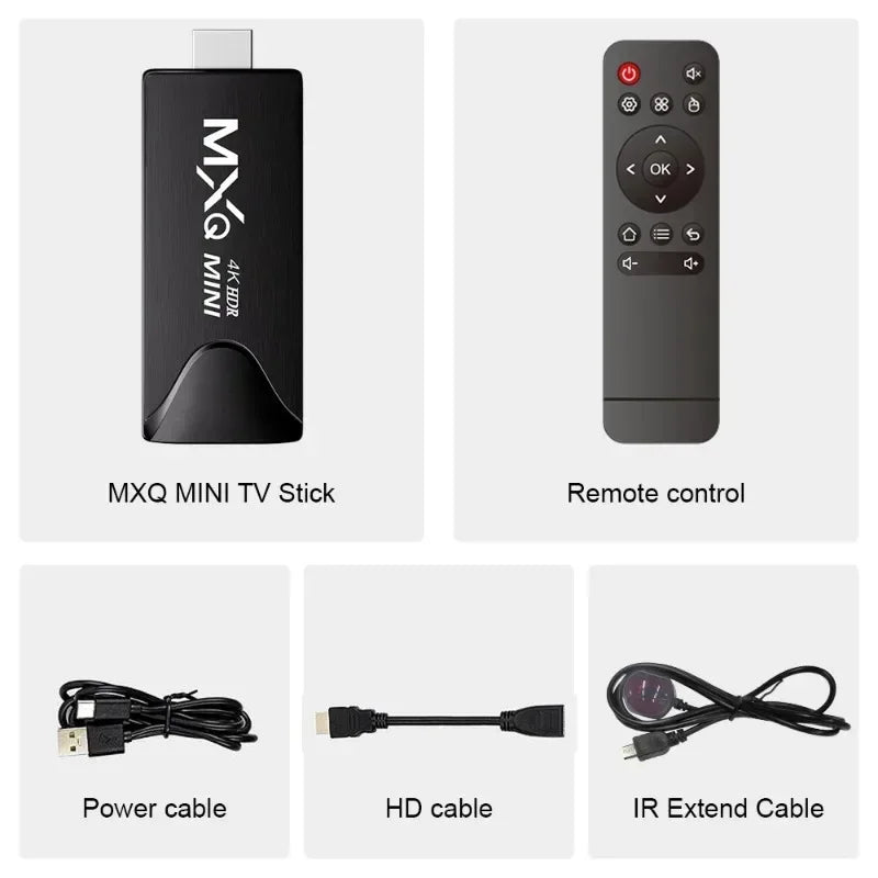 MXQ Mini Smart TV Stick Android10 WiFi 1GB RAM 8GB ROM Youtube Google Media Player 4K Set Top Box Smart Tv Box Global Version Leedoar