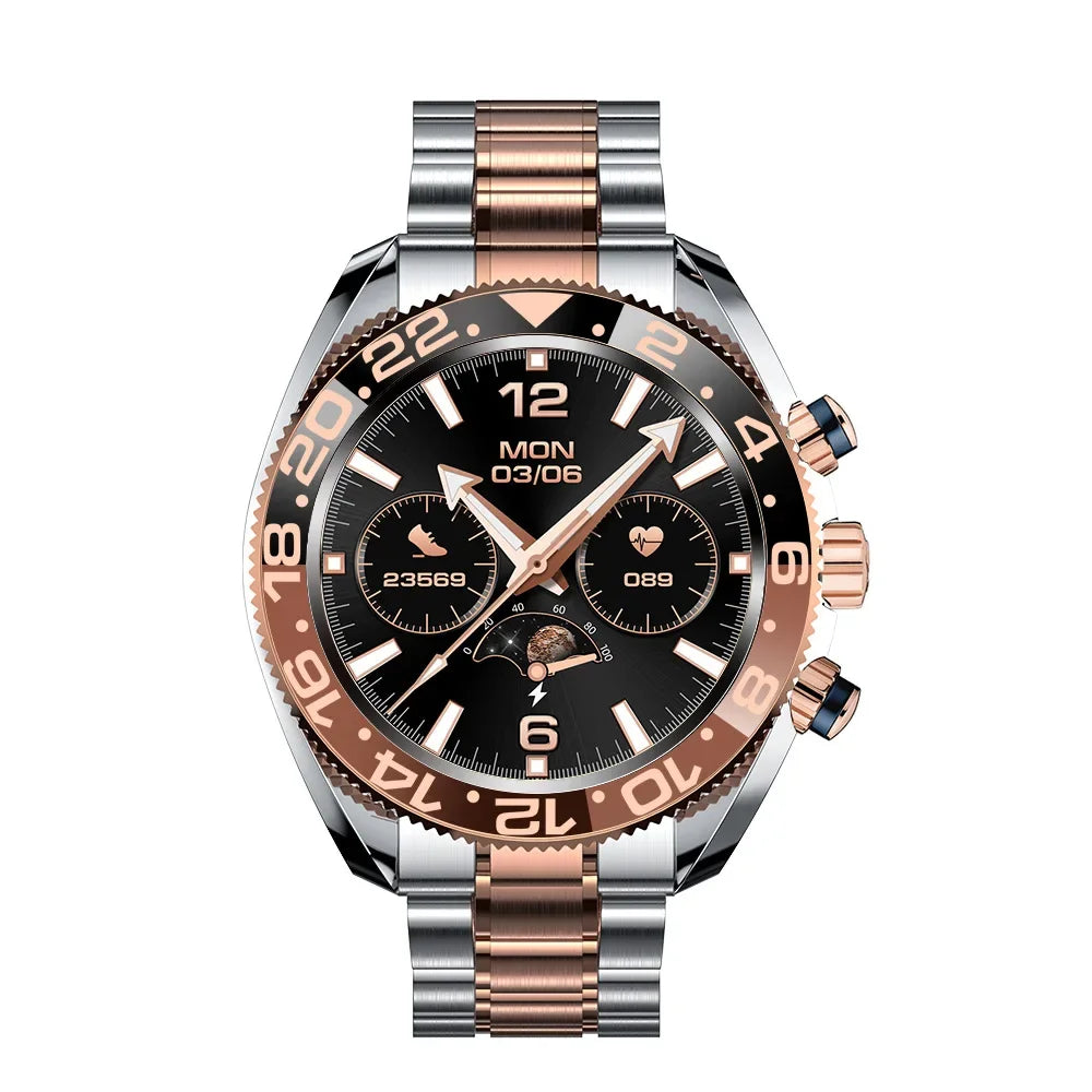 AW35 Sports Smart Watch Men 1.28 Inch HD Round Screen Dual Color Bezels 300+Watchfaces Custom Dials Bluetooth Calls Smartwatch Leedoar