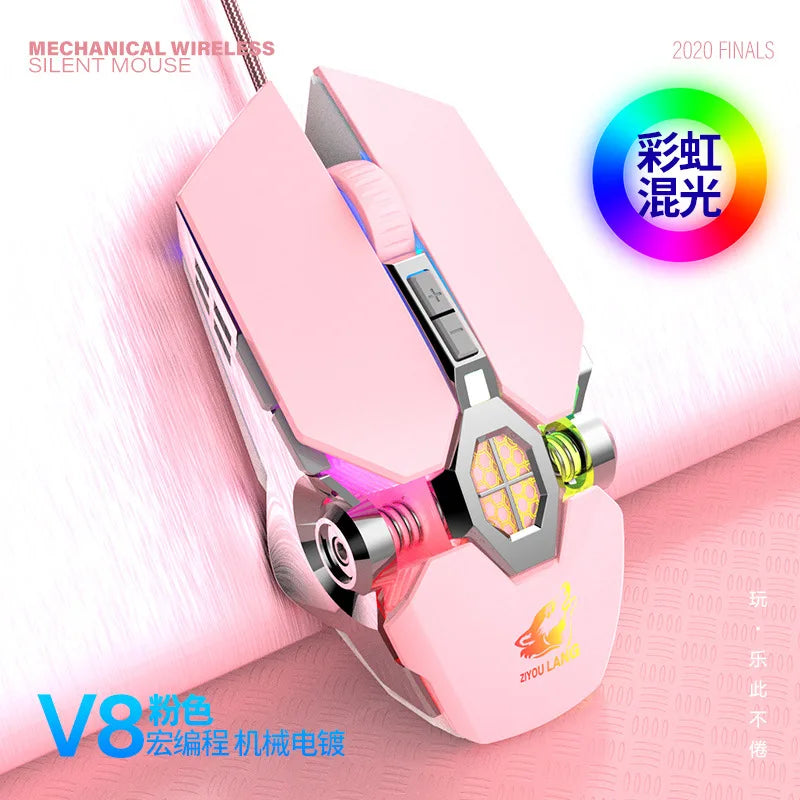 X13 Breathing Light USB Wired Mouse 6keys Custom Macro Programming Competitive Latest Glowing Rechargeable Gaming Mouse Leedoar