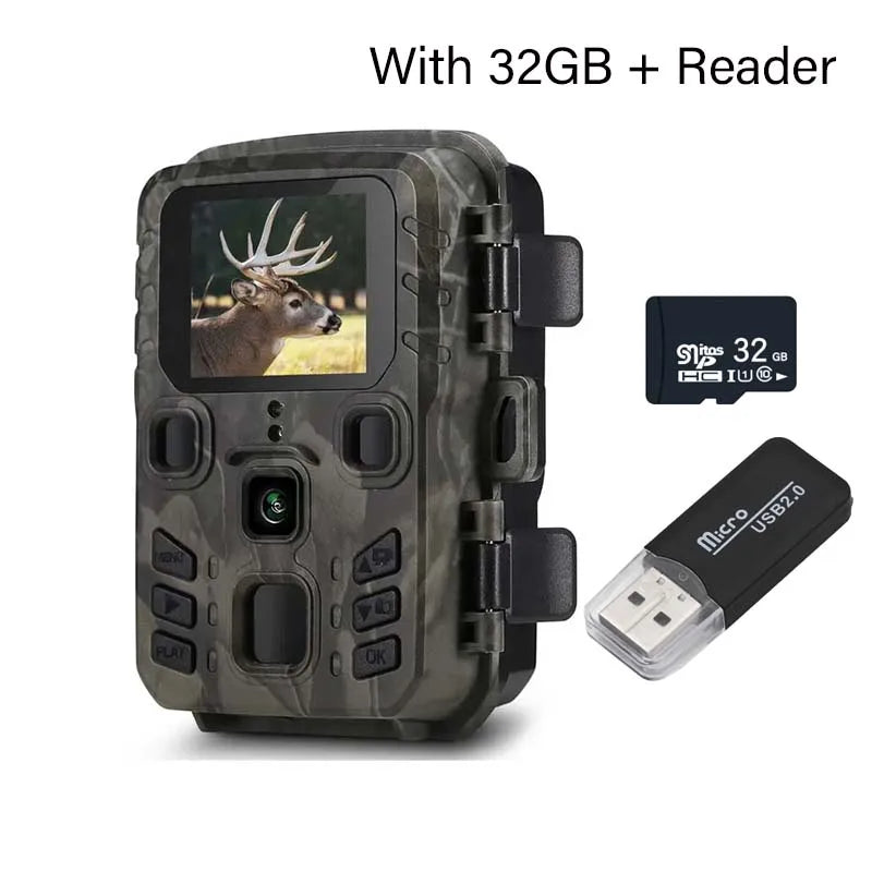 Mini301 Trail Camera Night Vision Hunting Motion 1080P 20MP IP65 Waterproof Outdoor Wild Camera with IR LED Range Up To 65ft Leedoar