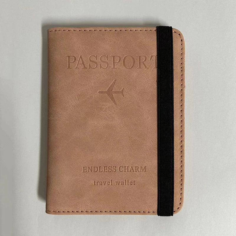 2023 Wholesale Of Women's New RFID Passport Book Multifunctional Card Document Holder Unisex Solid Package Small Wallet Purse Leedoar