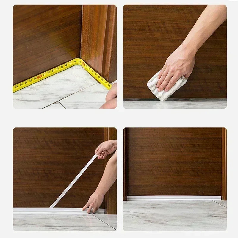 Doors Windows Sealing Strips Seams Bottom Soundproofing Stickers Thickened Windproof Self-adhesive Anti-collision Waterproof Leedoar