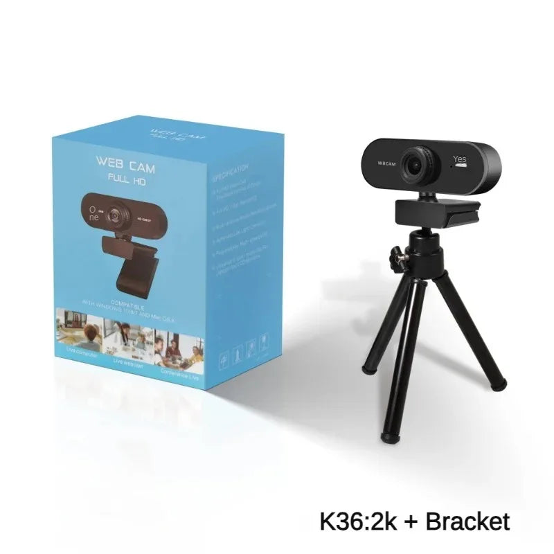 180 Degree Rotatable 2.0 HD Webcam 2K USB Live Camera With Noise Reduction Microphone Office Meeting Video Conference Camera Leedoar