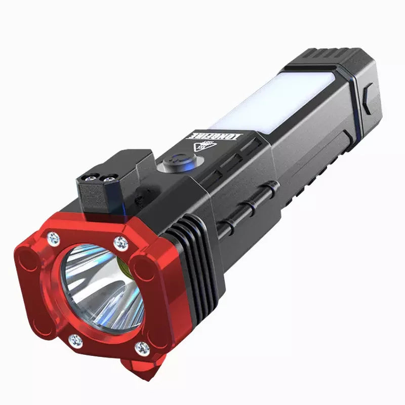 Multi-function Flashlight Rechargeable Outdoor Electronic Torch Camping with Usb charging Tactical Led Lamp For Window Breaker Leedoar