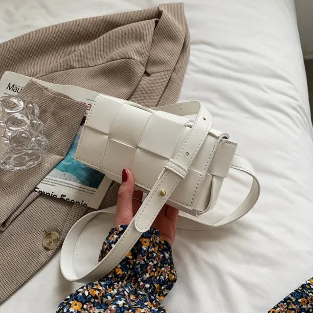 Leather Women's Small Waist Bags For Women Luxury Brand Bag Luxury Weave Cassette Waist Belt Bag 2023 Trend Chest Pouch Female Leedoar