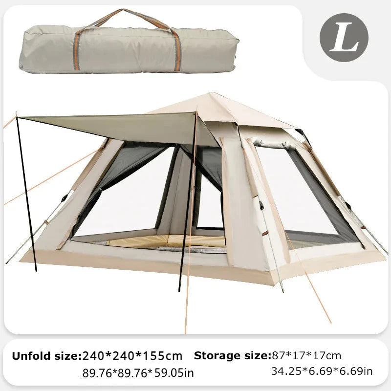 5-8 Person Outdoor Automatic Quick Open Tent Rainfly Waterproof Camping Tent Family Outdoor Instant Setup Tent with Carring Bag Leedoar