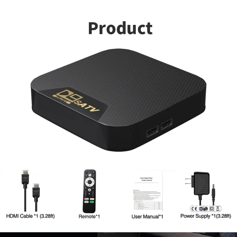 2024 New D9S ATV Box Set Top Box 4K ARM A53 2.4G 5G Dual WIFI Android 11 TV Box S905 8gb 16gb with Voice Remote Control Leedoar