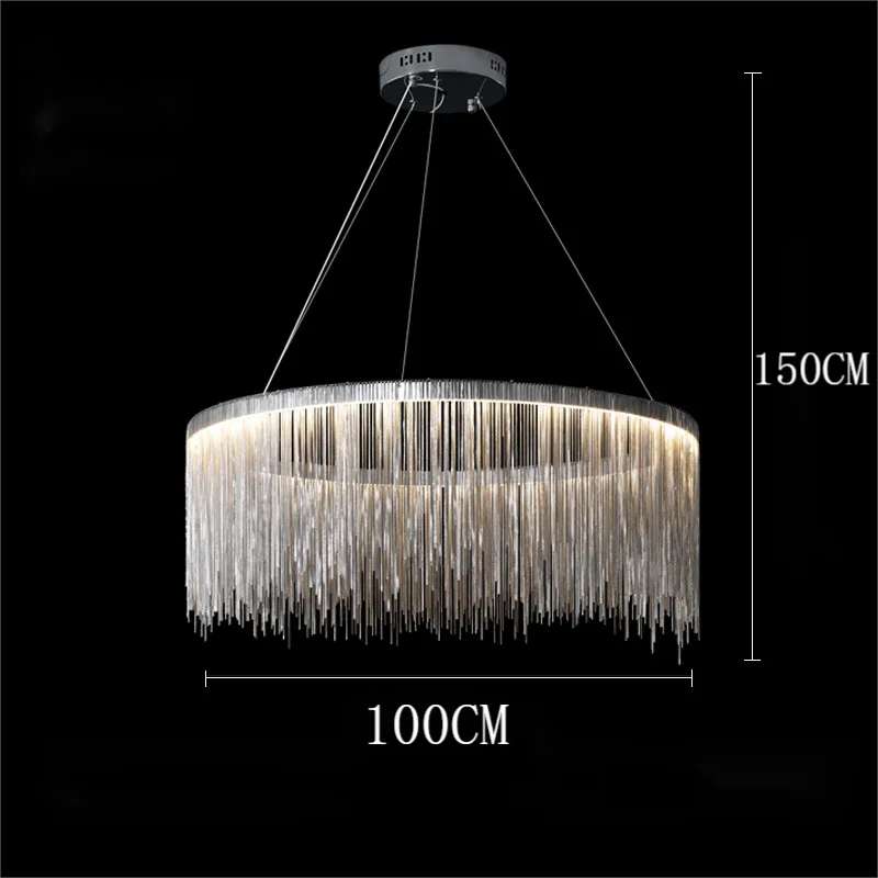 Nordic Chandelier Indoor Lighting Modern Tassel Round Chandeliers for Home Living room bedroom Lustre Minimalism Hanging Lamp Leedoar