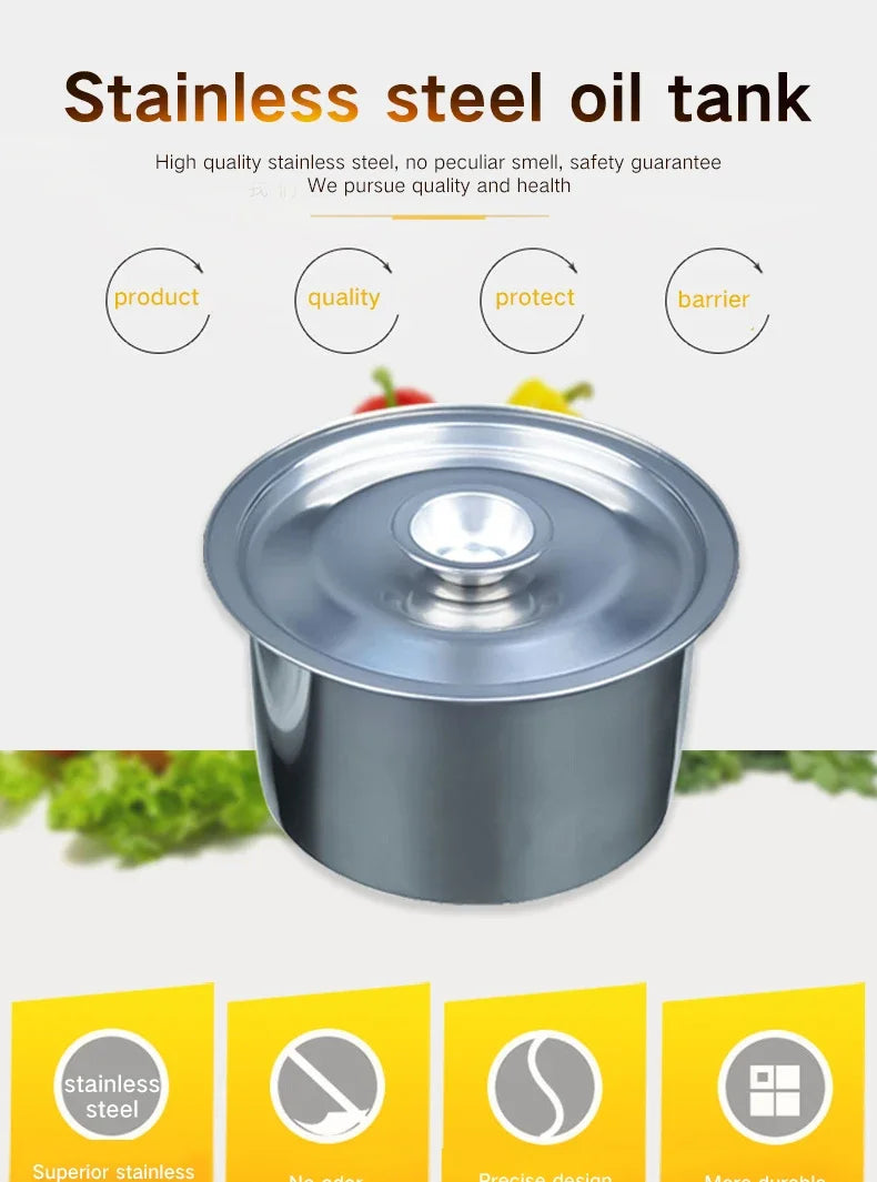 Stainless Steel Basin With Lid Rectangular Restaurant Commercial Milk Tea Shop Special Jam Ice Powder Pearl Seasoning Leedoar