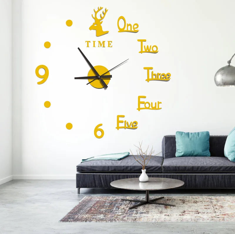 3D Luminous Wall Clock Frameless Acrylic DIY Digital Clock Wall Stickers Mute Clock for Living Room Bedroom Office Wall Decor Leedoar