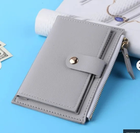 New Wallets for Women Luxury Designer Wallet Fashion Purses Solid Cute Small Wallet PU Leather Girl Clutch Purse Purses Leedoar