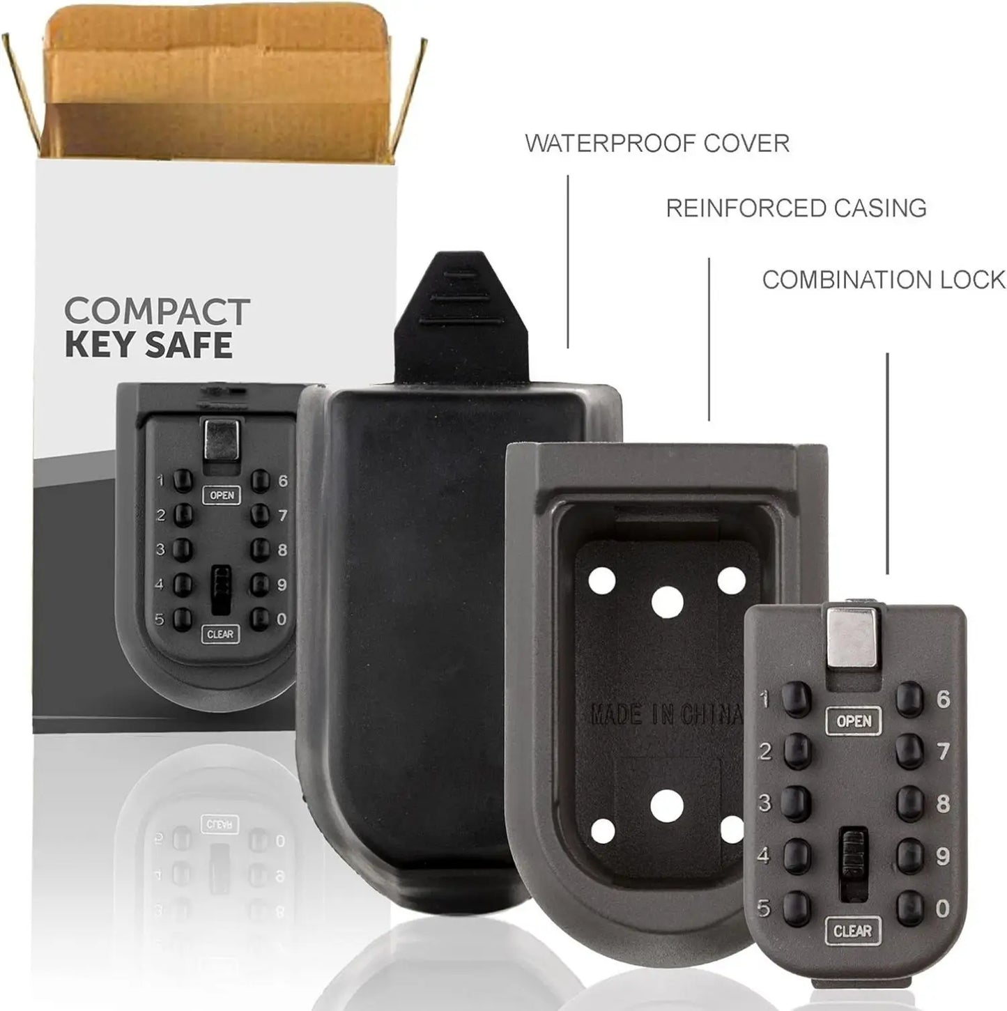 Anti-lost Password Keysafe Box Wall-mounted Metal Safebox Outdoor Waterproof Storagebox BH001 Anti-theft Digital Button Key Safe Leedoar