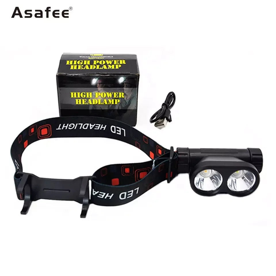 New Double Led Headlamp Mini Xpe White Yellow Portable Head Lamp Usb Charging Builit-In Battery Magnet Headlight Leedoar