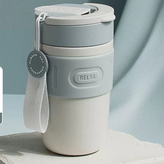 400ml 316 Stainless Steel Insulated Cup Portable Handle Mini Cute Cup Girl Gift leak Proof Straw Water Cup Exquisite Coffee Leedoar