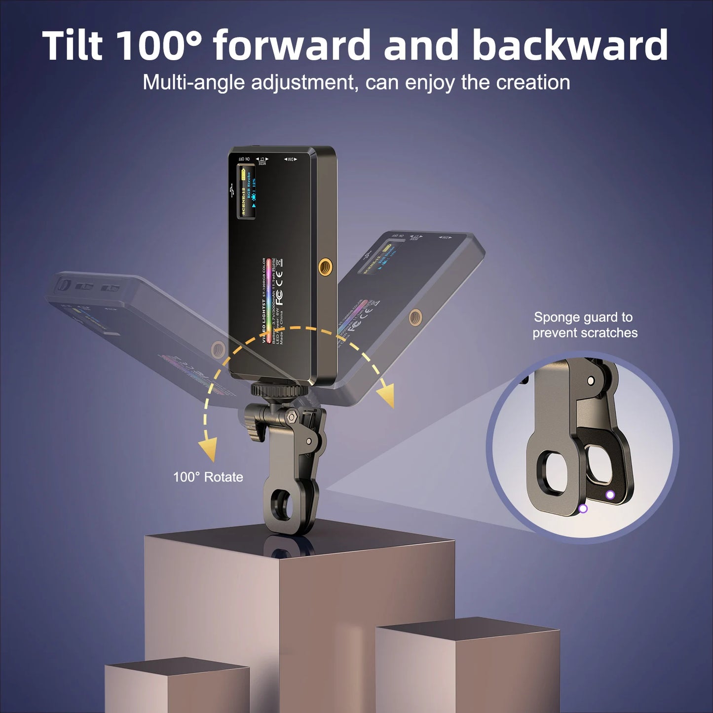 ST-120 RGB LED Camera Light Full Color Output Video Lamp Kit Dimmable 2500K-9000K Bi-Color Panel Light Leedoar