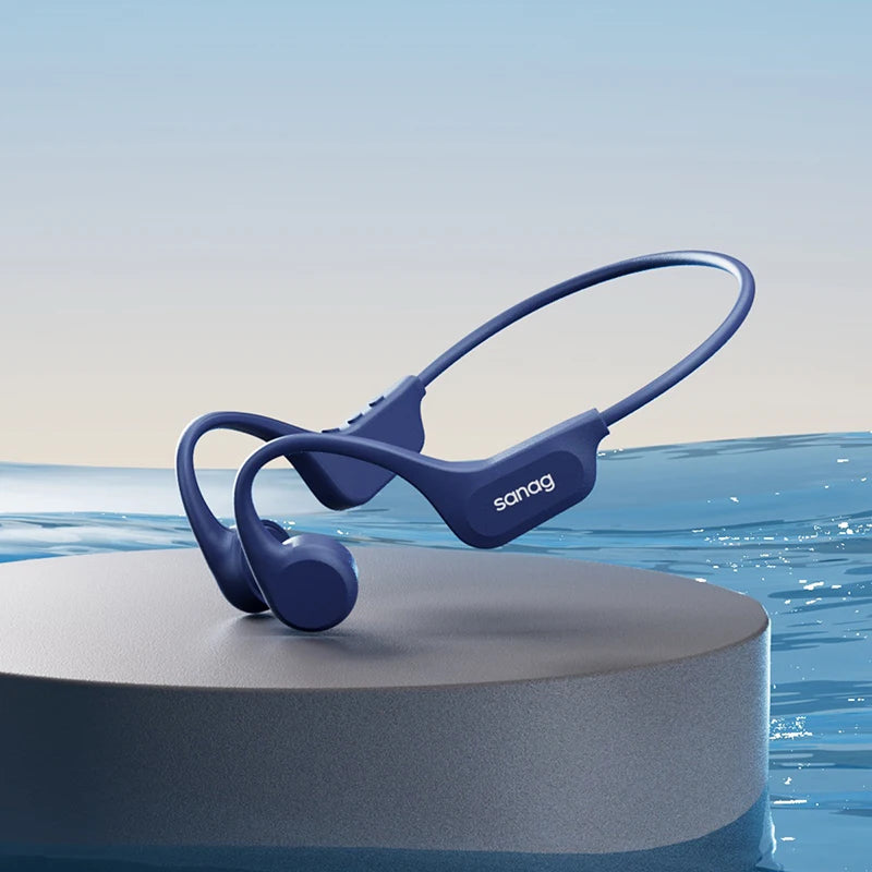 Sanag B60s Bone Conduction Wireless Earphone IPX8 Swimming Riding Bluetooth Headphones 64GB Memory Headset MP3 Music Earbuds Leedoar