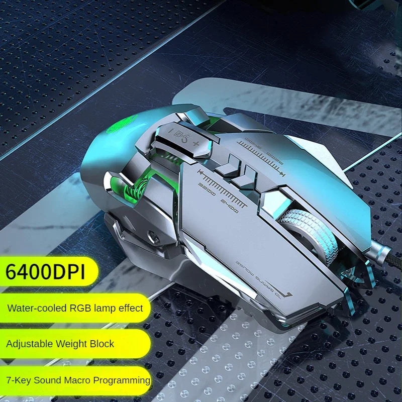 New Mechanical Wired Gaming Mouse 9 Key Macro Definition 12800 DPI Color Backlit Game Player Computer Peripheral for Windows PC Leedoar