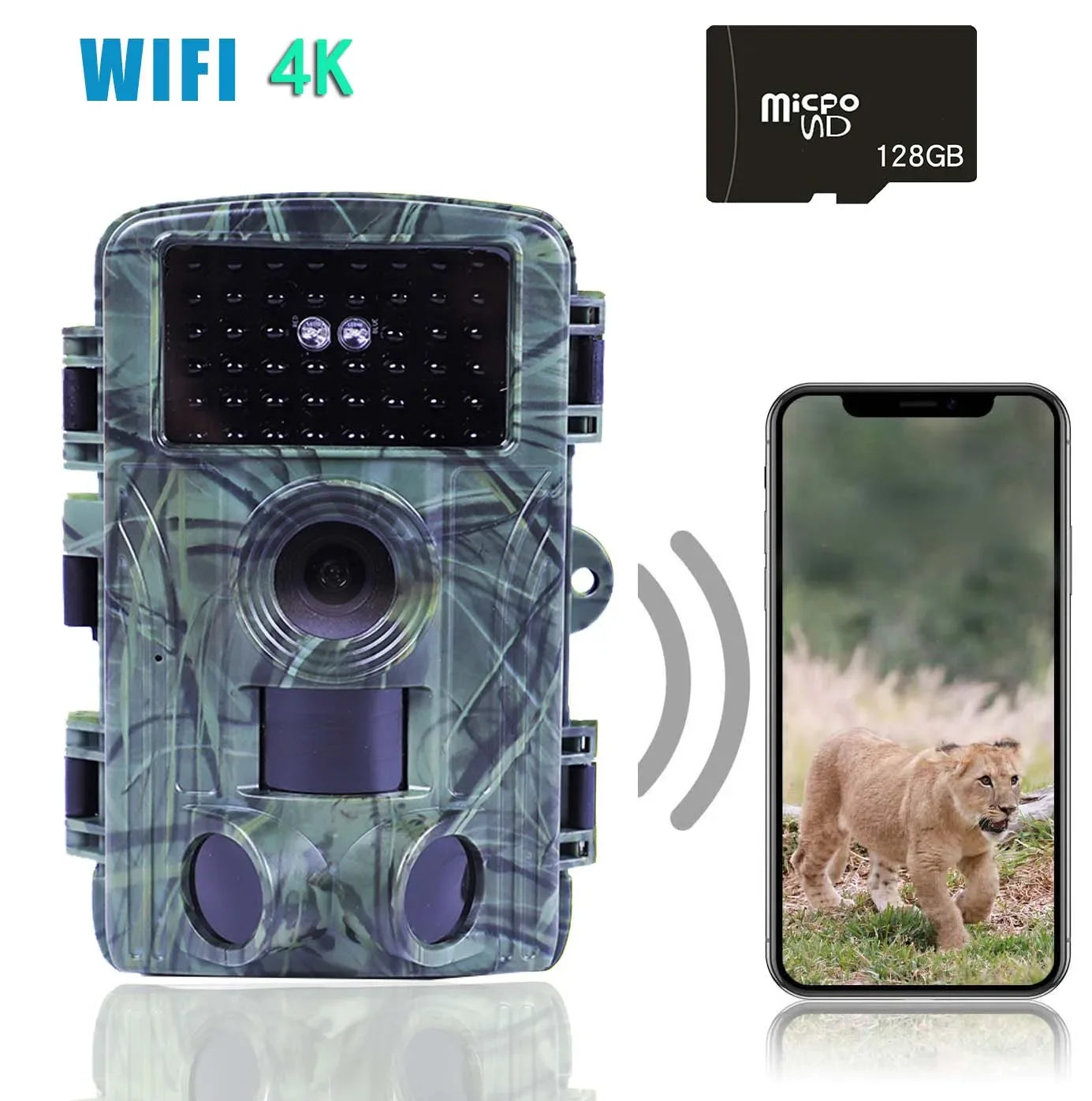 Outdoor Wireless 4K 60MP 30MP Shooting Wildlife Wifi Trail Camera Night Vision 2.0 Inch WiFi Connection Trail Hunting Camera Leedoar