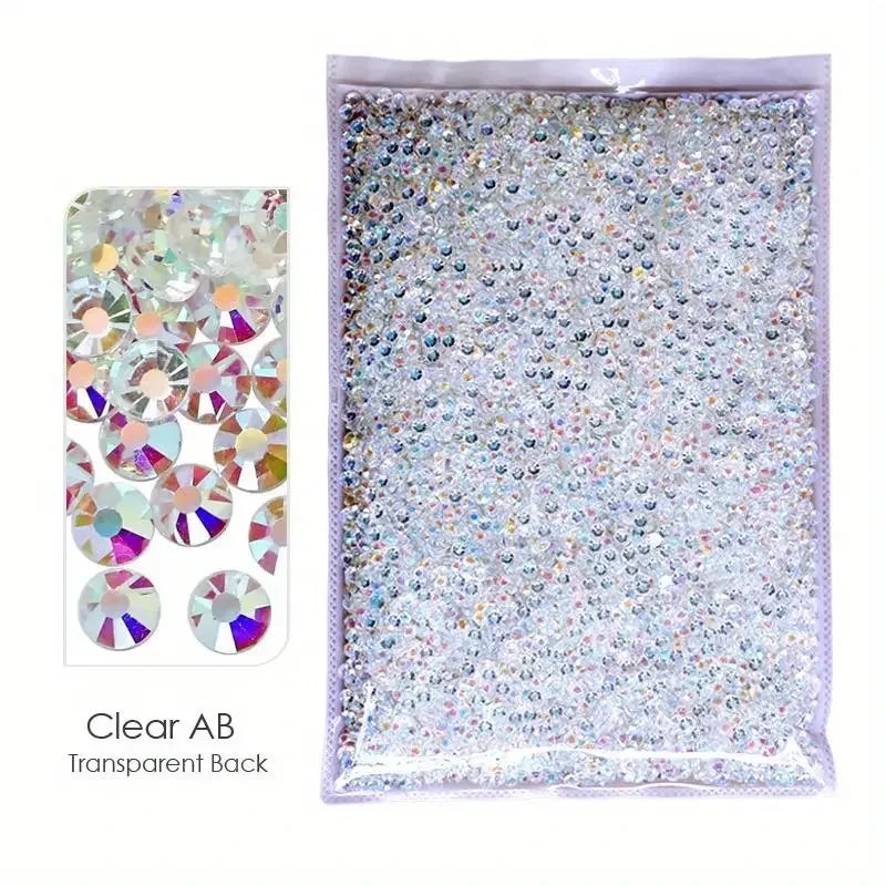 Wholesale Flatback Silver Bottom Resin Cтразы Non Hotfix Rhinestones in Big Package Glitter Crystals and Strass for Gatment Leedoar