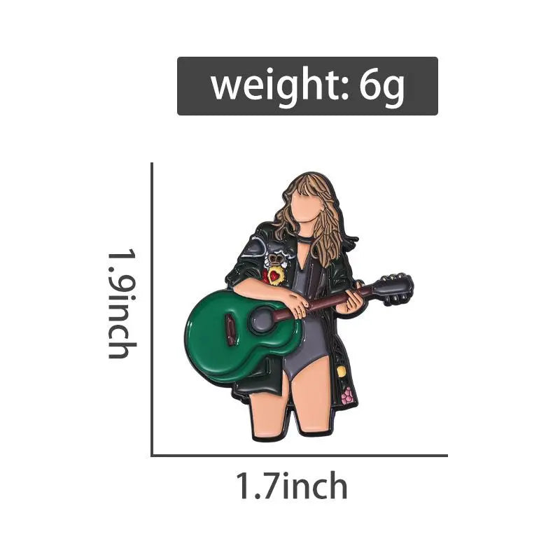 Female Singer Enamel Pins Lyrics Metal Brooches Fashion Lapel Badge Backpack Clothes Jewelry Gift for Fans Friends Leedoar