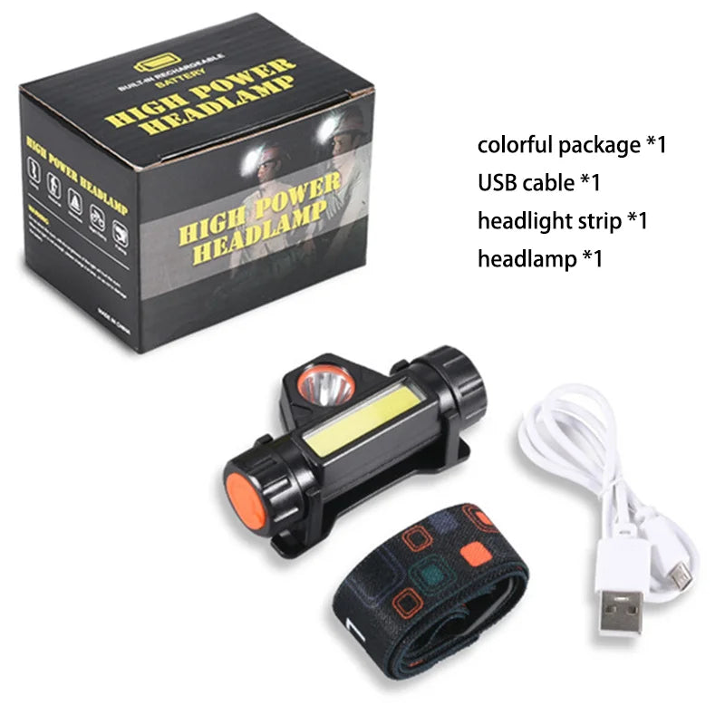 New Headlight COB+XPE Mini Strong Light Outdoor Waterproof Headlight Emergency Headlight Dual Light Source With Magnet Leedoar