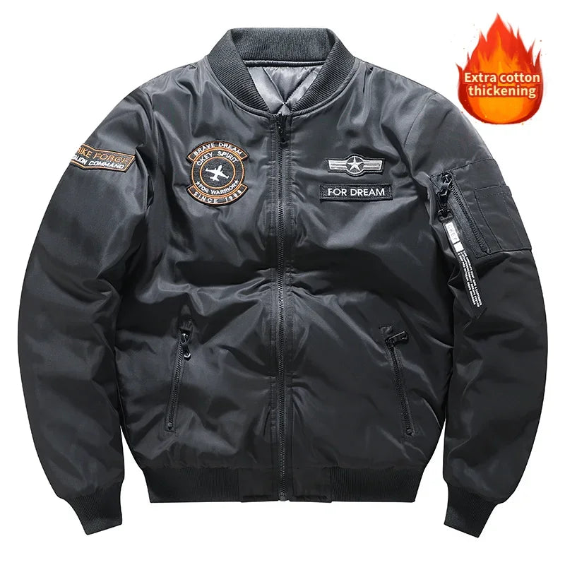 Man Black Winter New Male Men Clothing Bomber Coat Racing Motorcycle Clothes Luxury Tactical Garments Military Jackets Leedoar