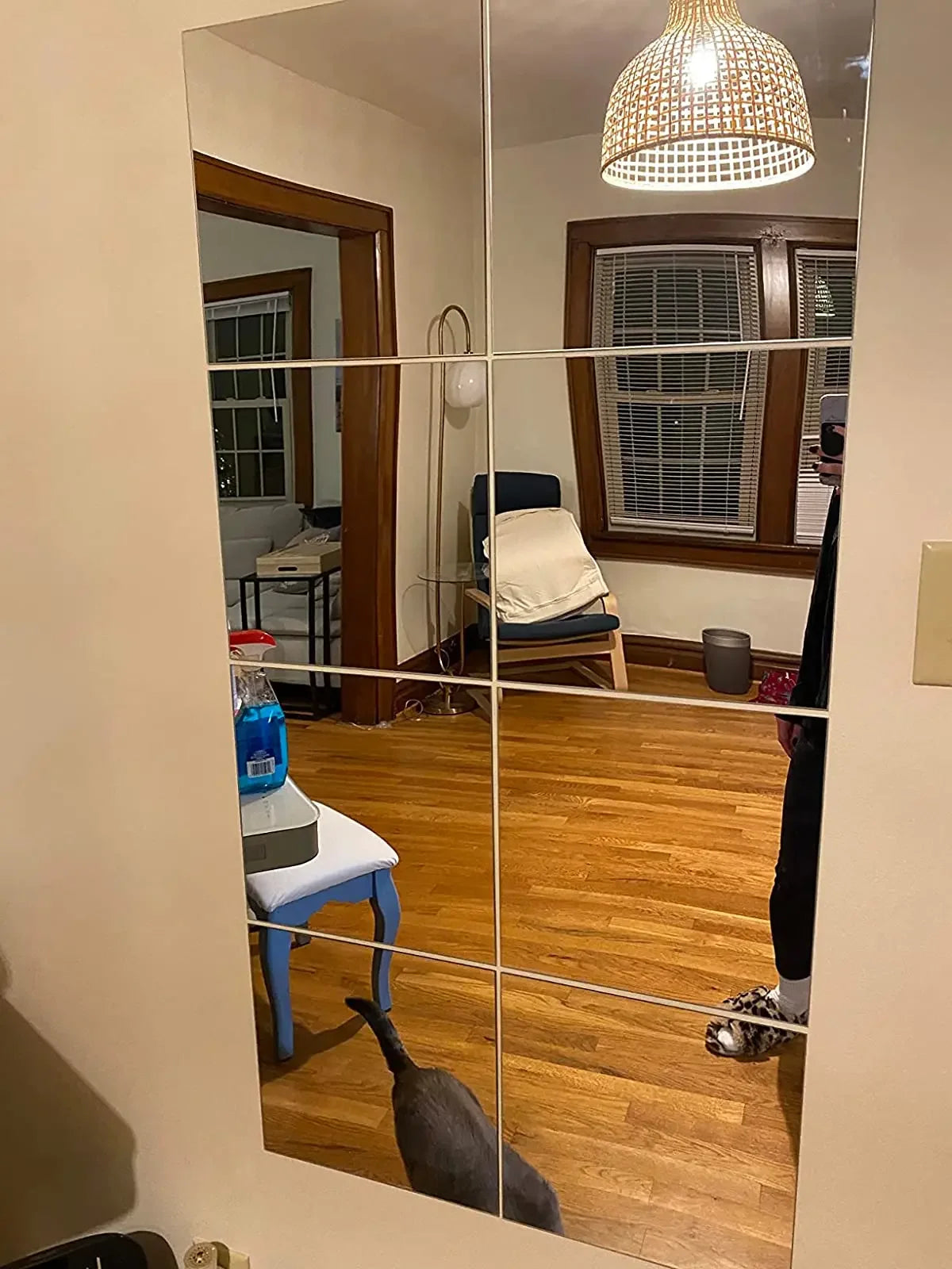 4Pcs 3D Acrylic Mirror Wall Sticker DIY Self-adhesive Stickers Thickened 2mm Flexible Sticker Art Home Living Room Decoration Leedoar