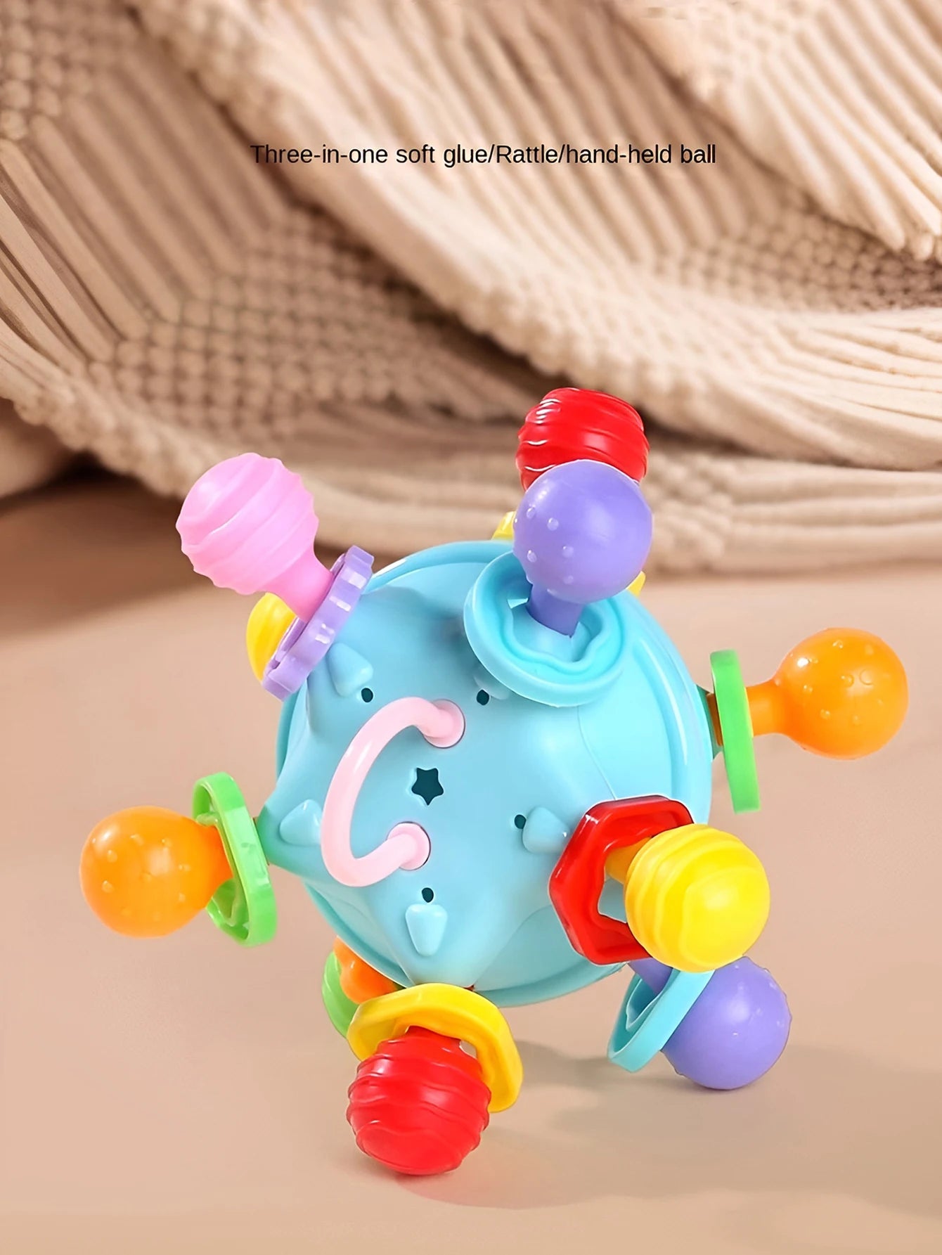 Star Grip Ball Rattle Tooth Glue Toy Can Rotate Pronunciation Leedoar