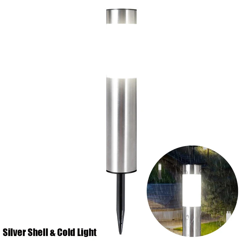 Solar LED Garden Light Stainless Steel Solar Lamp Waterproof Landscape Light For Patio Pathway Yard Decoration Outdoor Lighting Leedoar