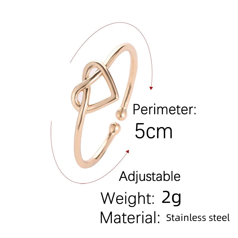 Stainless Steel Rings for Women Gold Color Couple Heart Ring 2023 Trend New in Wedding Aesthetic Luxury Jewelry Anillos Mujer Leedoar